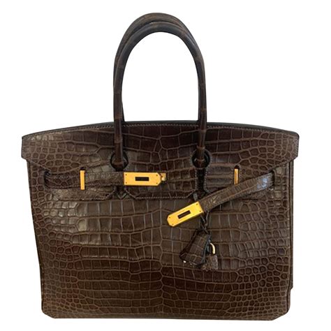 hermes birkin brown croc|crocodile Birkin handbags.